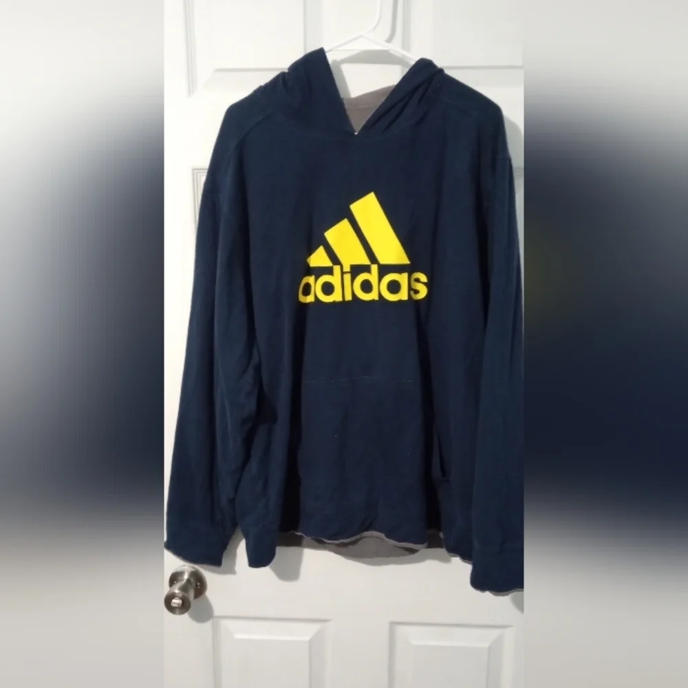 Adidas Blue and Yellow Sweatshirt with Iconic Logo